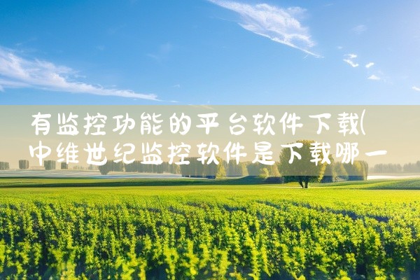 有监控功能的平台软件下载