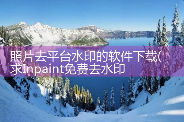 照片去平台水印的软件下载