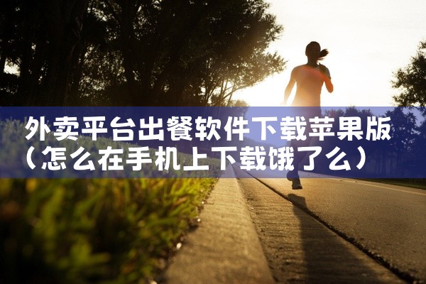 外卖平台出餐软件下载苹果版