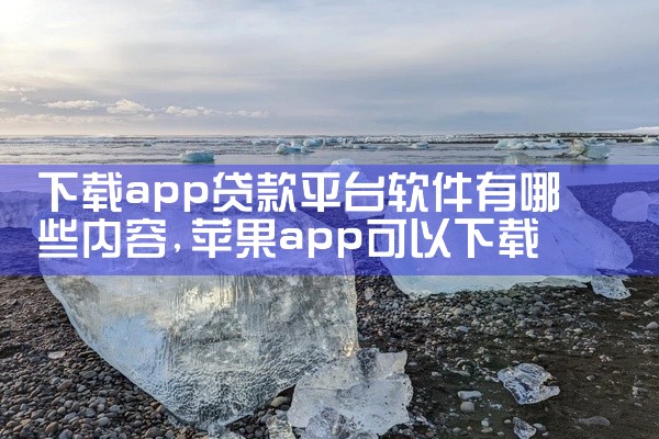 下载app贷款平台软件有哪些内容