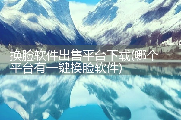 换脸软件出售平台下载